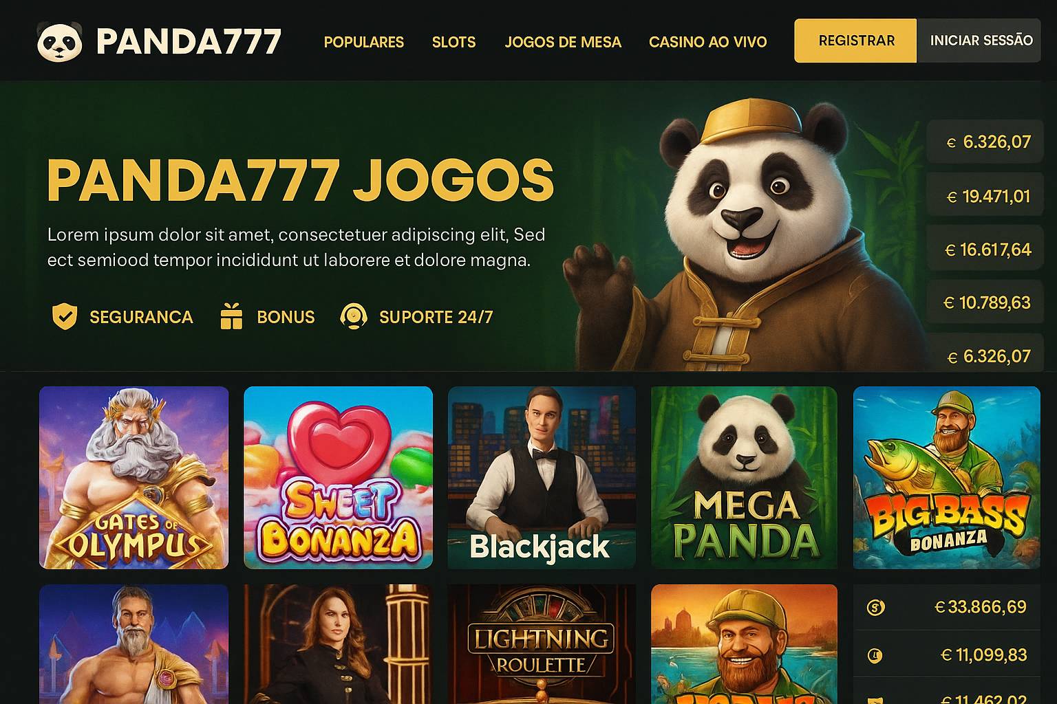 Jogos de cassino online inovadores e emocionantes na PANDA777