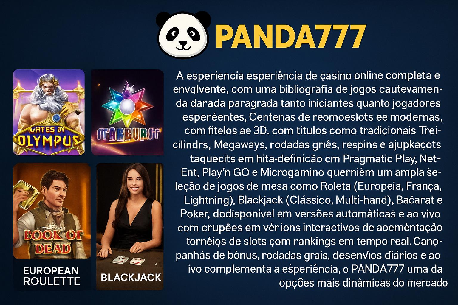 Jogos de cassino online PANDA777